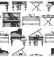 pattern with different pianos vector image