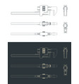 pipe wrench blueprints vector image vector image