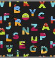 funny alphabet of cartoon characters for kids vector image