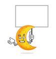 moon mascot with blank sign character vector image