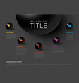 multipurpose dark infographic template with five vector image vector image