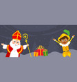 saint nicholas and kid celebrate holidays vector image vector image