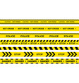 set restriction tapes police line crime scene vector image