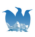 three penguins silhouette concept vector image vector image